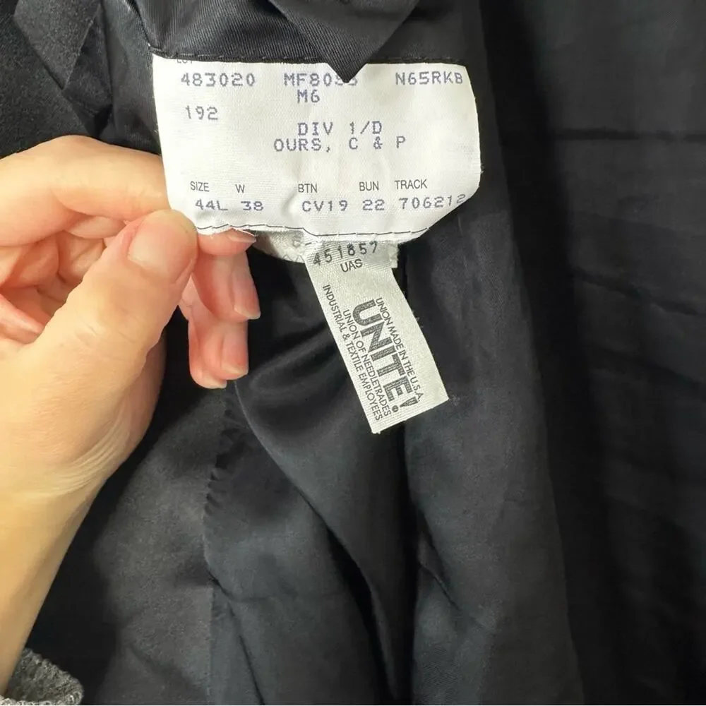 Jhane Barnes Black Satin Trim Blazer Men's Size 44 Long Tall
